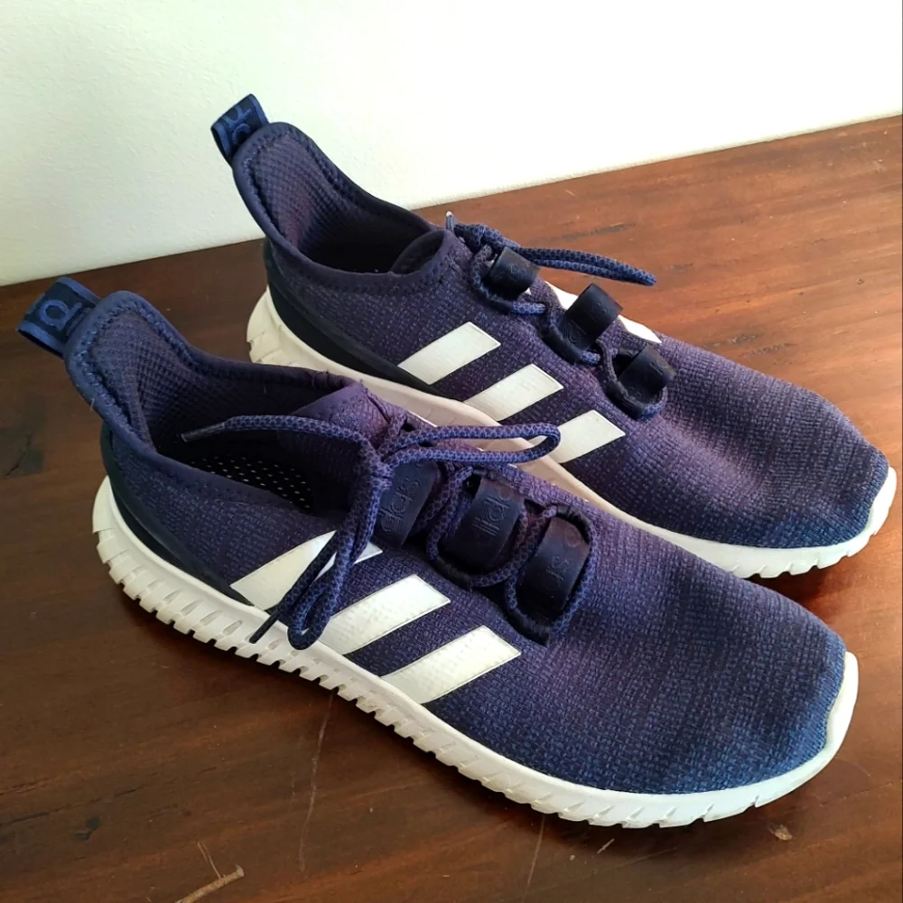 MEN'S ADIDAS KAPTIR  RUNNING SHOES Navy Blue And White Size 12